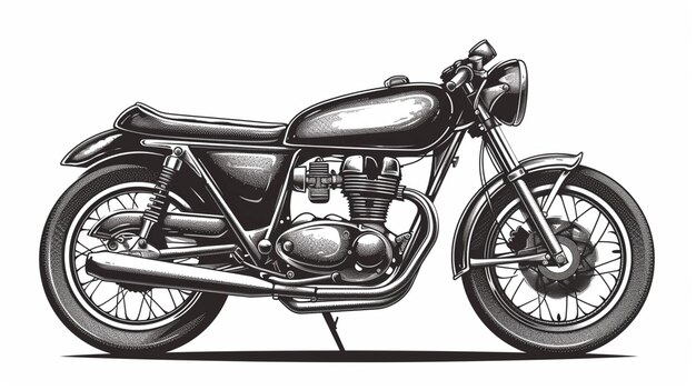 Photo retro style motorcycle design drawings