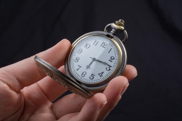 Retro style pocket watch in view