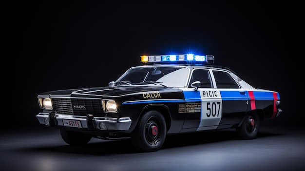 Retro style police car that is parked