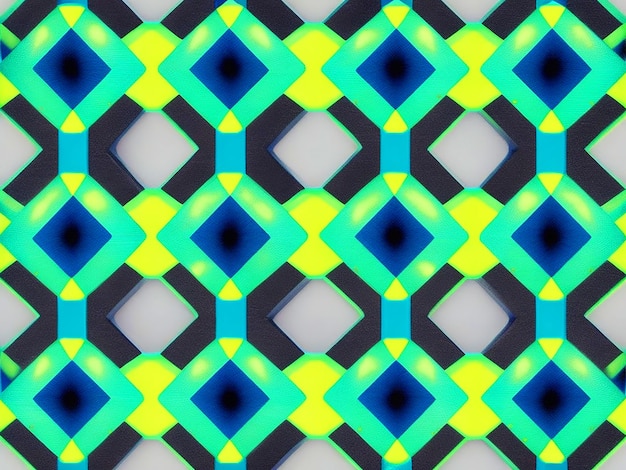 Retro style Seamless retro pattern blue neon color black color yellow color neon background