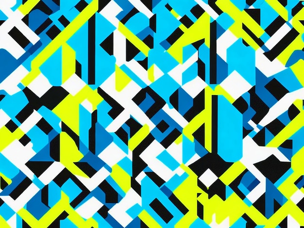 Retro style Seamless retro pattern blue neon color black color yellow color neon background