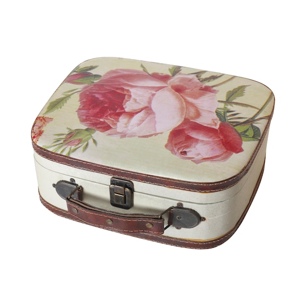 Foto stile retrò vintage piccola valigia isolata