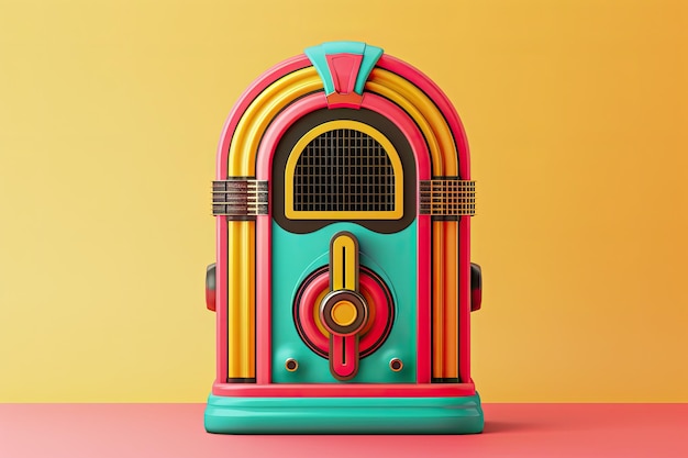 Photo retro styled 3d jukebox icon