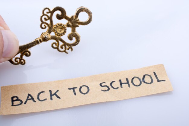 Photo retro styled key and back to school title