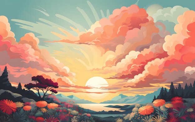 Retro sunshine background