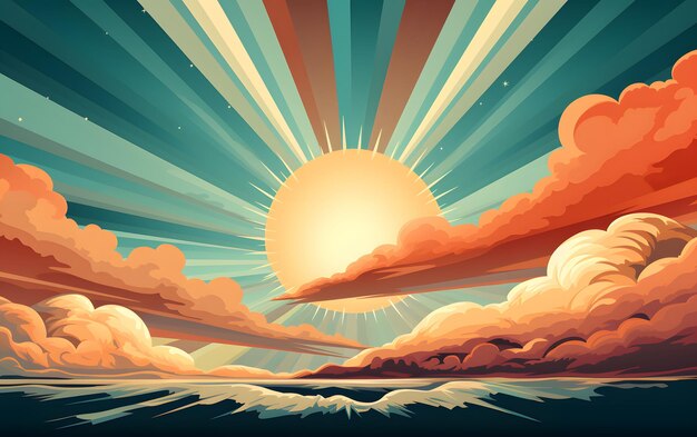 Retro sunshine background