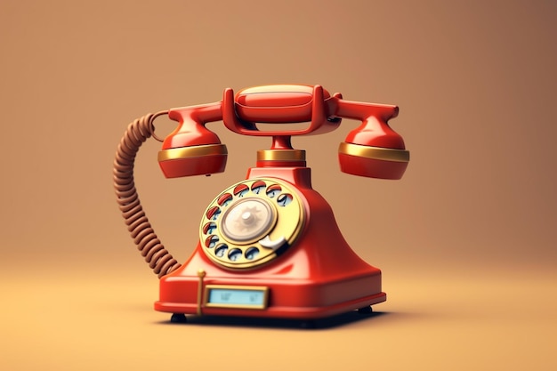 Retro telefoon met rinkelende bel Computergegenereerde nostalgie