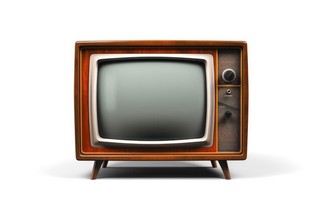 Photo retro television old vintage tv isolated on white background