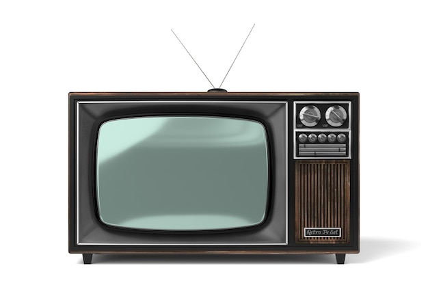 Photo retro television set isolated on white background 3d illustration