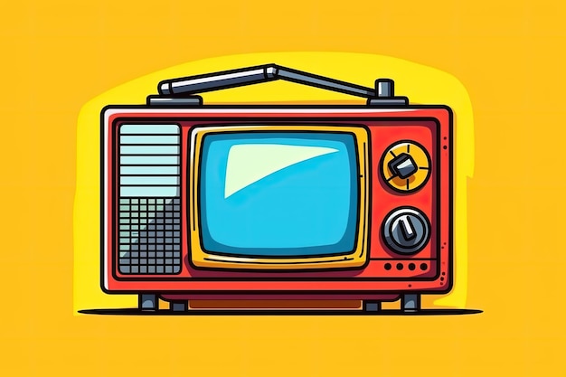 Retro televisions illustration on white background