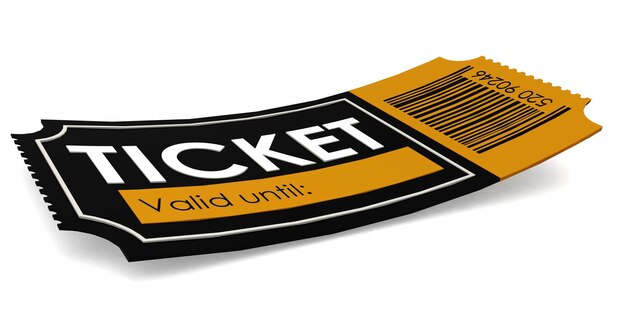 Retro ticket isolated on white