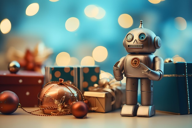 retro toy for Christmas tree robot for Christmas