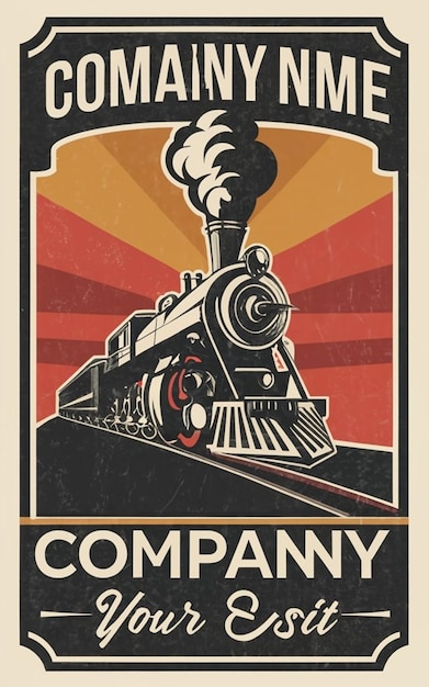 Photo retro train logo