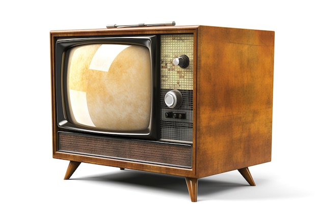 Retro tv isolated on white background Generated by AI