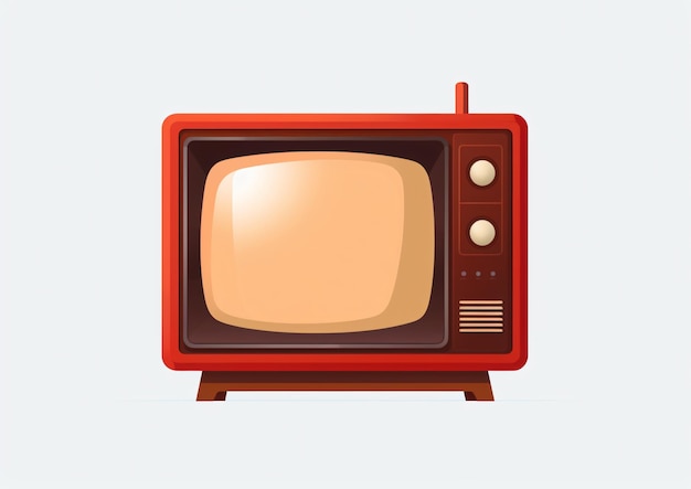 Retro tv set on transparent background