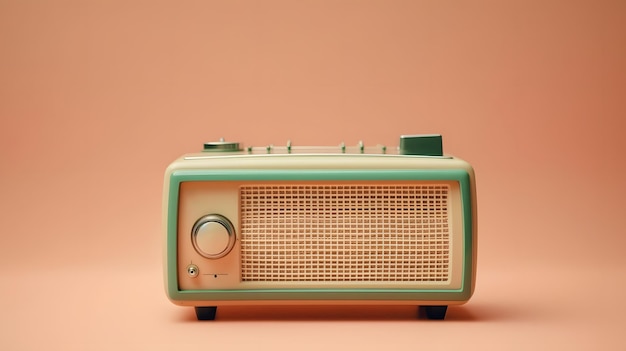 Retro uitzending radio-ontvanger illustratie Generatieve AI