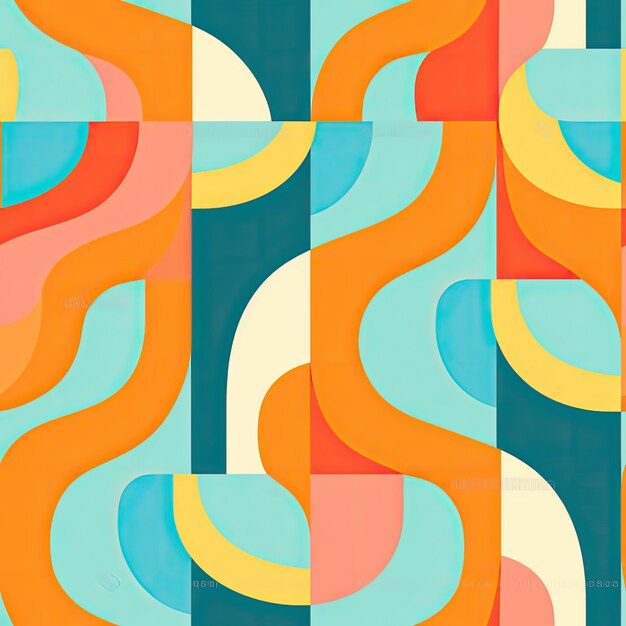 Retro vibes fun and vibrant patterns reminiscent of retro designs from the 60s or 70s vector art ai generated