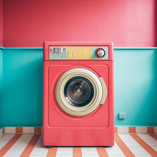 레트로 바이브스 (Retro Vibes) 는 빈티지에서 영감을 받은 세탁기 사진을 찍습니다.