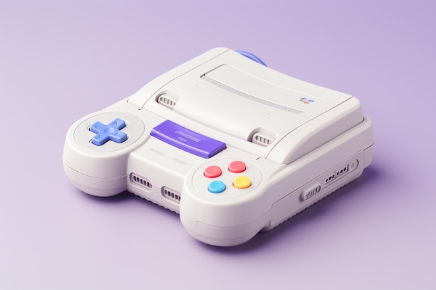 Retro video game console isolated