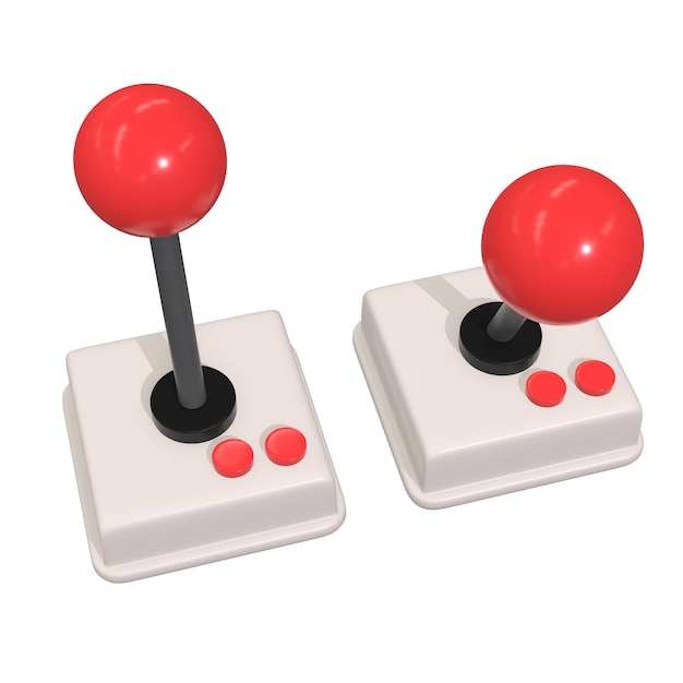retro video game controller gamepad joystick 3d