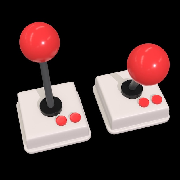retro video game controller gamepad joystick 3d