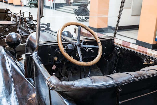 Retro Vintage car in the Vytautas the Great War Museum Kaunas Lithuania 9 April 2022