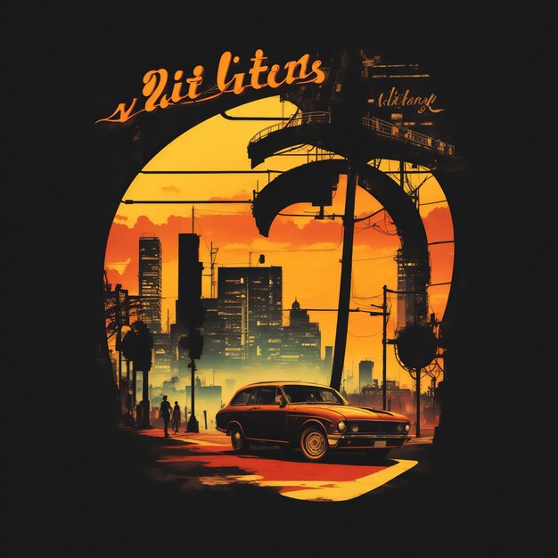 Retro vintage city tshirt design