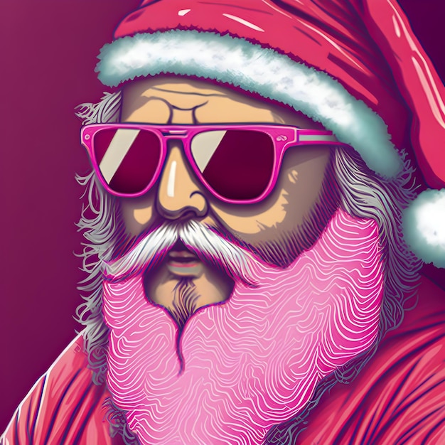 Photo retro vintage pink santa claus