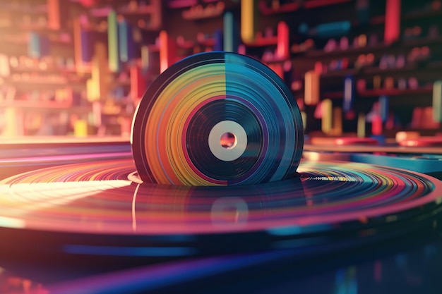 Retro vinyl record Old disk Generate AI