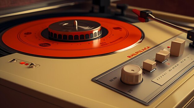 Photo retro vinyl record player