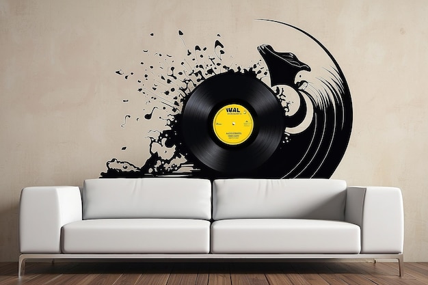 Photo retro vinyl record wall art