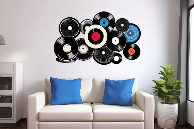 Photo retro vinyl record wall decals