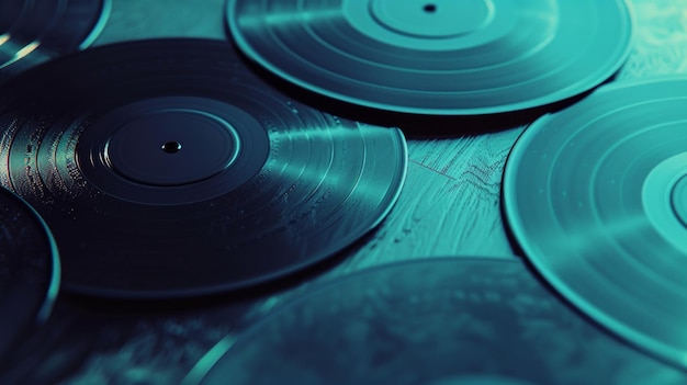 Retro Vinyl Records Illustratie Generatieve AI