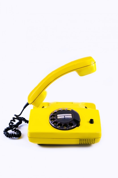 Retro yellow phone