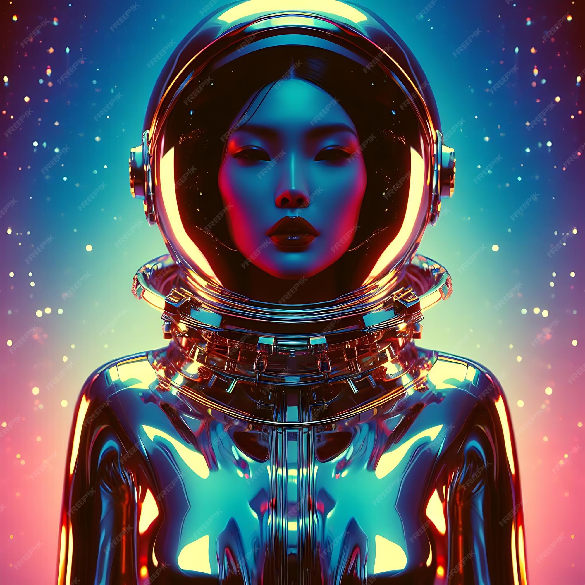 Premium AI Image | Retrofuturistic Astronaut Lost in Space