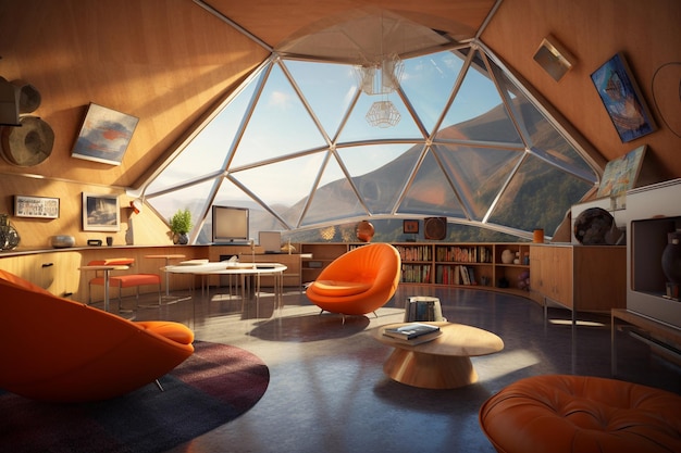 A retrofuturistic geodesic dome house