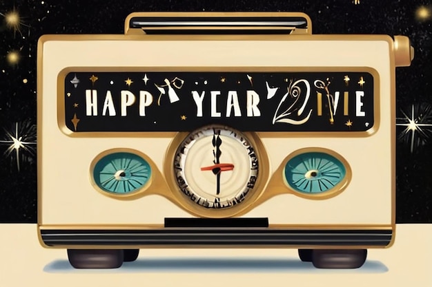 Retroinspired artwork vintage New Years Eve party