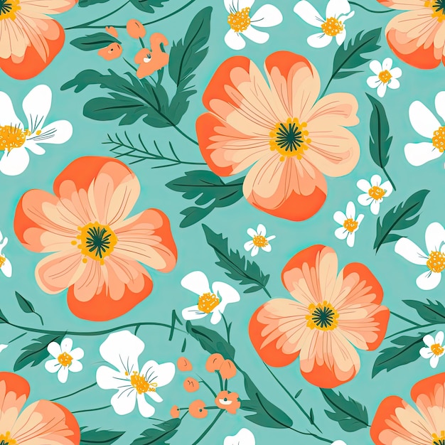 RetroInspired Flower Pattern Design Combining Old and New