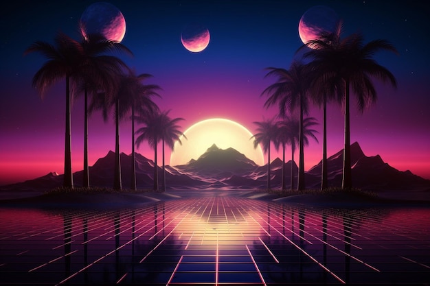 Retroinspired synthwave retrowave wallpaper that will elevate your devices look