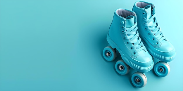 Retrorollerskatesinacoolshadeofblue Concept Blue Retro Roller Skates Vintage Accessories Stylish Footwear Rollergirl Fashion Retro Roller Skating