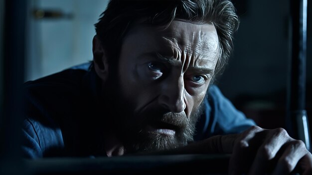 Photo retrospect a cinematic journey through hugh jackman's enigmatic reflections