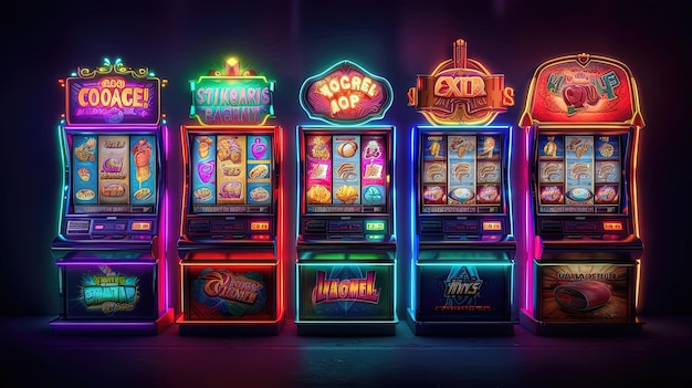 Retrostyle slots that embrace the allure of neon lights and vintage graphics Immerse yourself in the ambiance of oldtime casinos Generated by AI