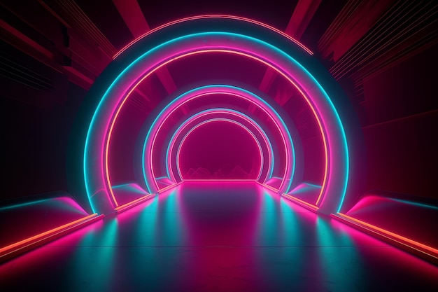 Retrowave neon tube Generate Ai