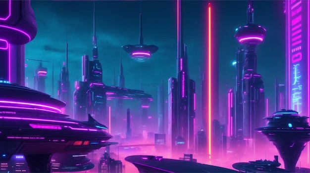 Плакат в стиле Retrowave или synthwave, обои, фон, ночная сетка, постер