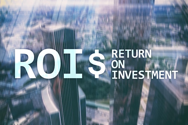 Return On Investment Financial Management Revenue Concept Virtual screen background