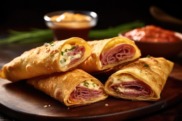 Reuben Egg Rolls профессиональная рекламная фотосъемка еды