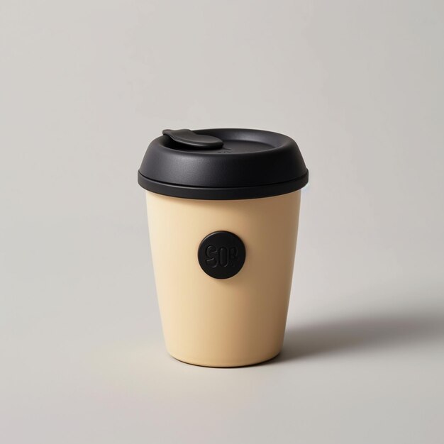 사진 밀 과 실리콘 으로 만든 재사용 가능한 커피 컵