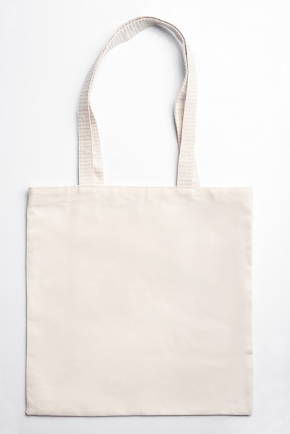 Photo reusable eco bag on white background. zero waste concept