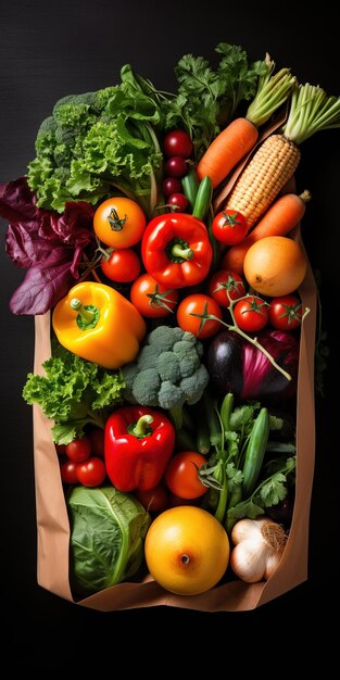 Многоразовая экологическая сумка для покупок с овощами