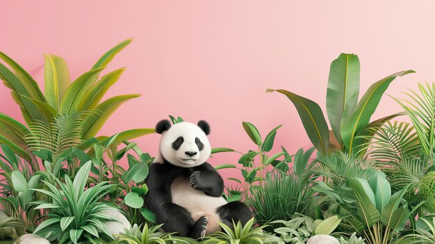 Reuzenpanda in het bamboewoud Bedreigde of bedreigde soorten dieren